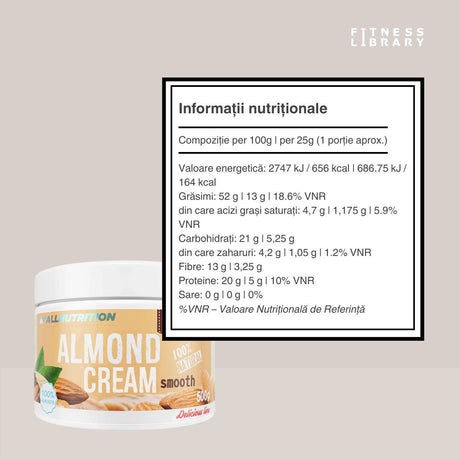 Energie pură din migdale. Crema ALLNUTRITION - viață vibrantă, echilibrată.