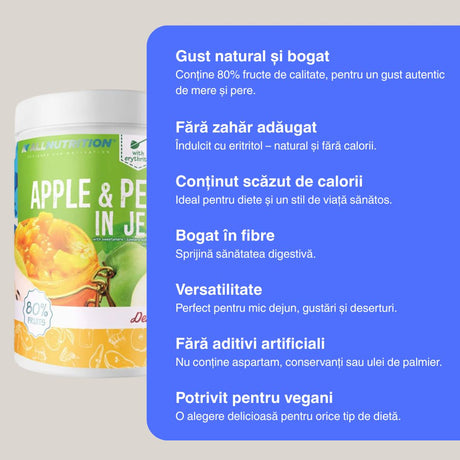 Gem artizanal mere și pere, fără zahăr adăugat. Gust autentic de fructe coapte, pentru un început de zi perfect.