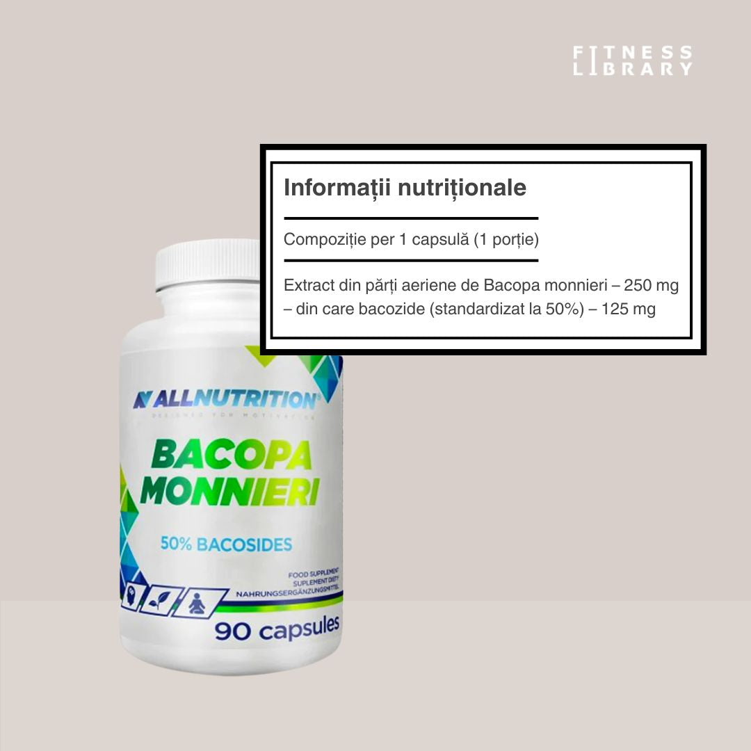 Bacopa Monnieri AllNutrition: Memorie, concentrare și echilibru pentru o viață la potențial maxim.