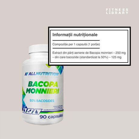 Bacopa Monnieri AllNutrition: Memorie, concentrare și echilibru pentru o viață la potențial maxim.