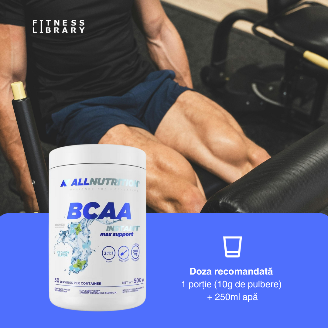 BCAA MAX SUPPORT INSTANT 500g – Formulă instantizată de aminoacizi esențiali (refacere accelerată & protecție anticatabolică) – 2 porții | ALLNUTRITION