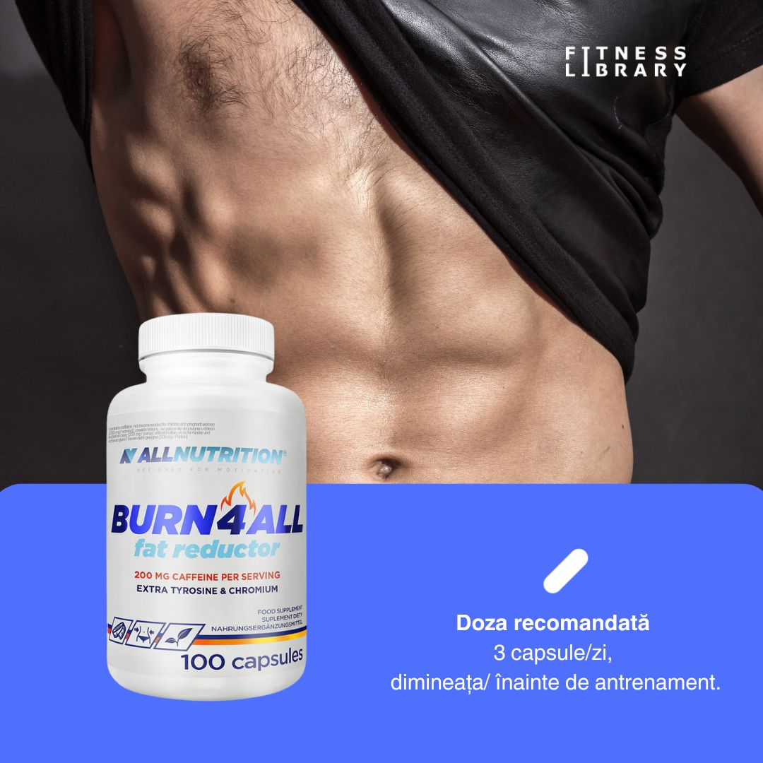 Siluetă visată cu Burn4All AllNutrition. Energie și control al apetitului pentru o formă de invidiat.