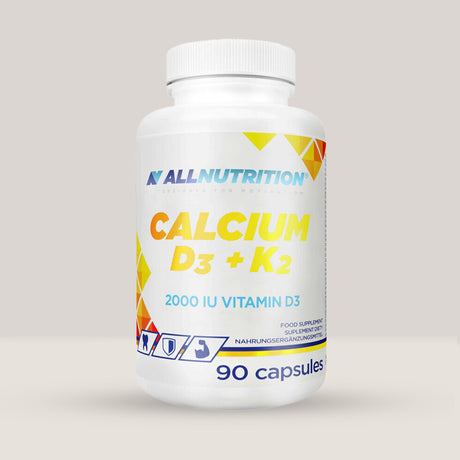 Imagine cu suplimentul alimentar Calcium D3 + K2 de la ALLNUTRITION, 90 de capsule.