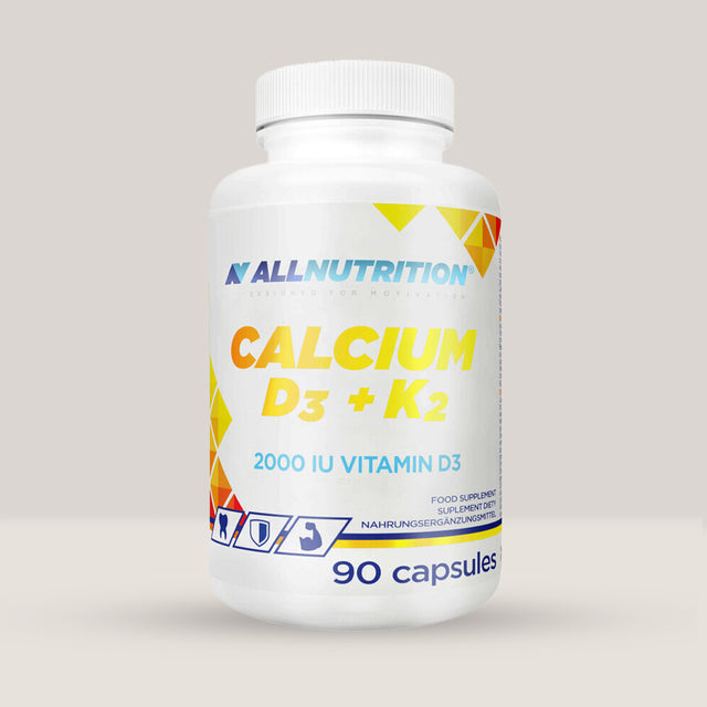 Imagine cu suplimentul alimentar Calcium D3 + K2 de la ALLNUTRITION, 90 de capsule.
