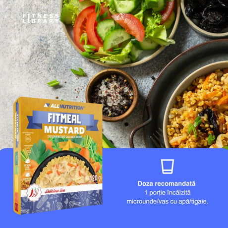 Pui fraged cu muștar fin și bulgur nutritiv. Masă rapidă și rafinată ALLNUTRITION FitMeal Mustard.