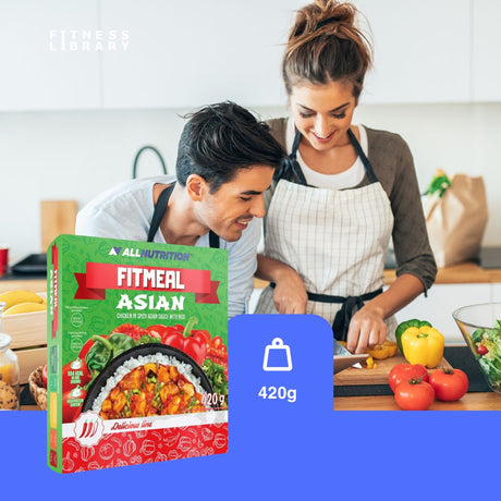 Savurează arome asiatice autentice cu FitMeal Asian: pui fraged, orez parfumat și sos picant, pentru o masă rapidă și echilibrată.