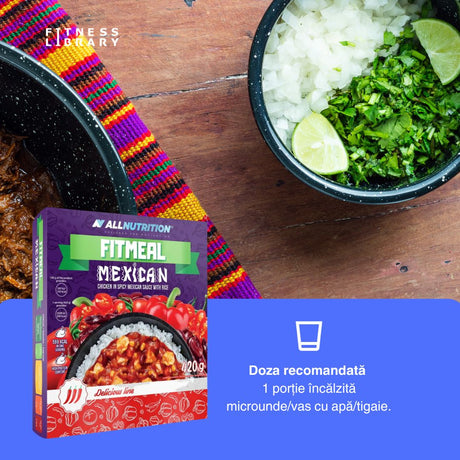 Pui fraged mexican cu orez aromat și sos picant. FITMEAL: energie gourmet fără efort.
