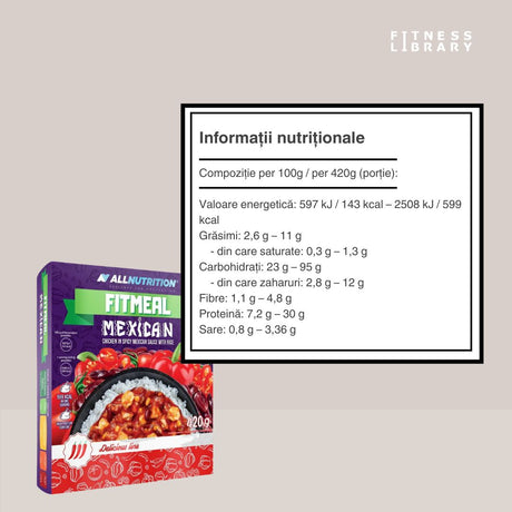Pui picant mexican cu orez pufos. Hrană ALLNUTRITION pentru o zi plină de energie.