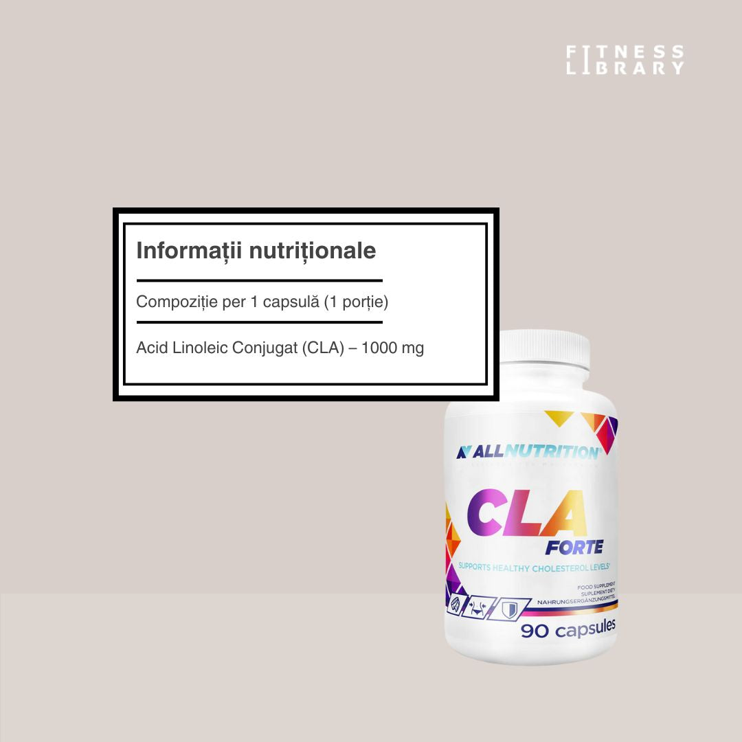 Siluetă visată? CLA Forte de la AllNutrition susține un metabolism revigorat și energie debordantă.