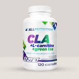 Imagine cu suplimentul alimentar CLA (L-Carnitine + Green Tea) de la ALLNUTRITION, 120 de capsule.