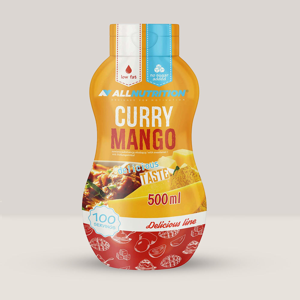 Imagine cu sosul Classic Sauce Curry Mango de la ALLNUTRITION, 500ml.