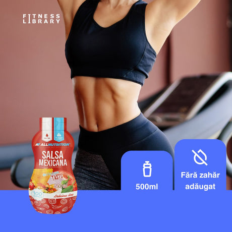 Salsa Mexicana ALLNUTRITION: Gust autentic mexican, 0 grăsimi, 0 zahăr.