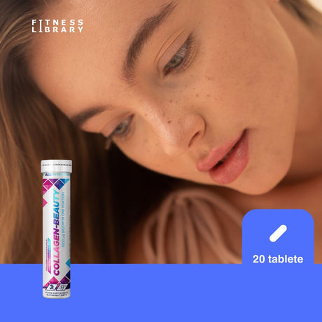 Colagen efervescent ALLNUTRITION: Piele luminoasă, păr strălucitor, articulații suple.  Simte-te renăscută.
