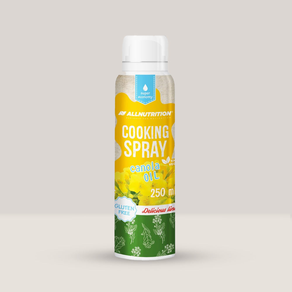 Imagine cu spray-ul de gătit cu ulei de canola Cooking Spray Canola Oil de la ALLNUTRITION, 250ml.