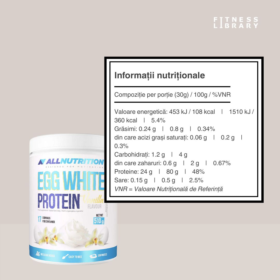 Proteină pură din albuș de ou pentru un corp definit. ALLNUTRITION Egg White Protein.