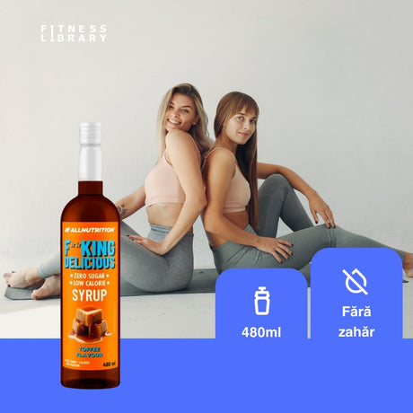 Sirop ALLNUTRITION FITKING: Aromă intensă de toffee, fără calorii, pentru un răsfăț fără remușcări.