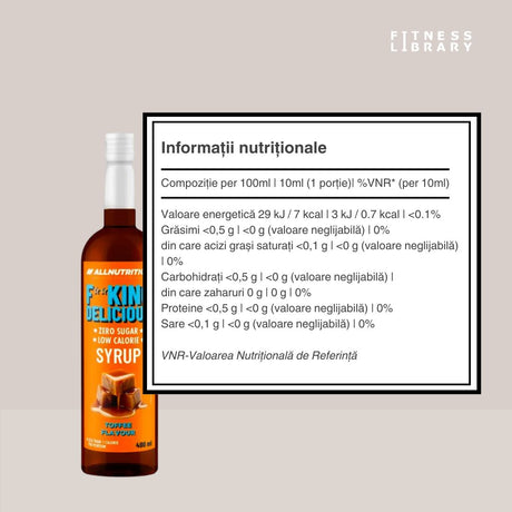Sirop FITKING: Aromă intensă de toffee, zero zahăr, zero calorii. Răsfăț fără remușcări!