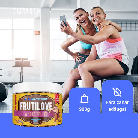 Energie naturală din banane și ciocolată fină cu lapte. Hrană pentru corp și spirit. ALLNUTRITION.