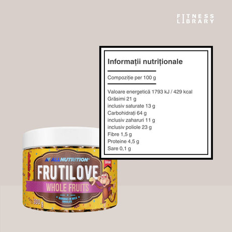 Banane în ciocolată cu lapte ALLNUTRITION, fără zahăr adăugat.  Gust divin, energie pură.