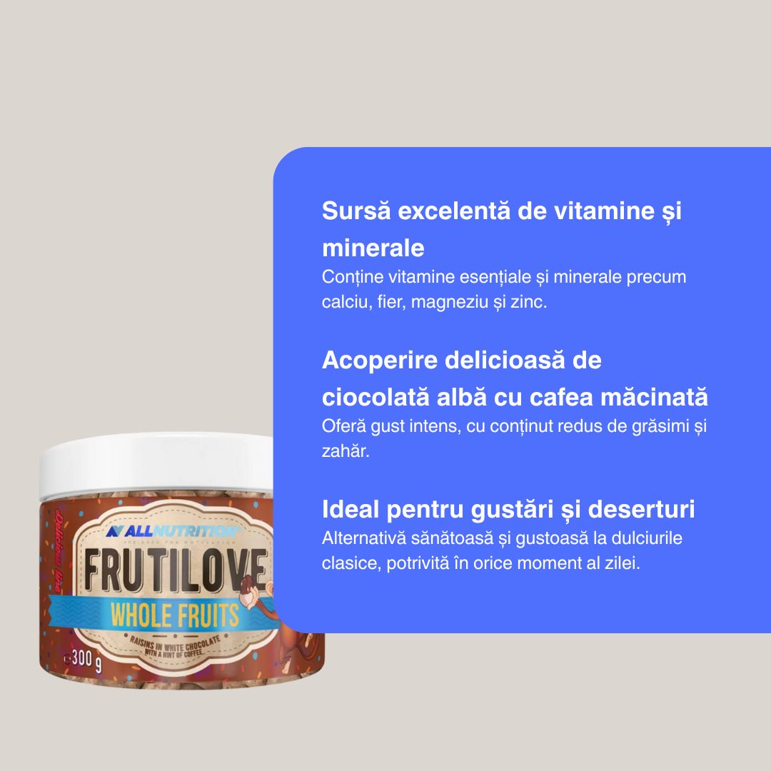 Energie pură. Stafide în ciocolată albă - revitalizare delicată.