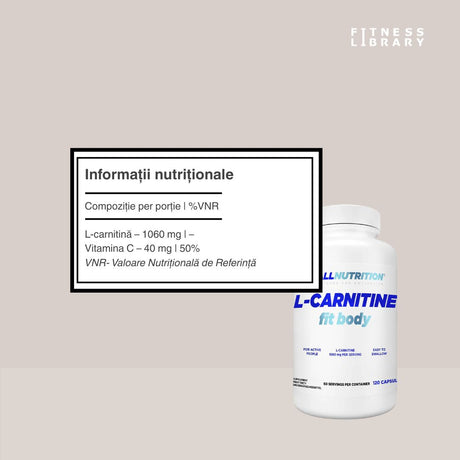 Siluetă definită cu L-Carnitina Fit Body AllNutrition. Energie maximă, performanță pură.