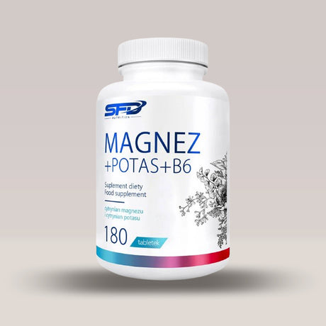 Imagine cu suplimentul alimentar Magnesium + Potassium + B6 de la ALLNUTRITION, 180 de capsule.