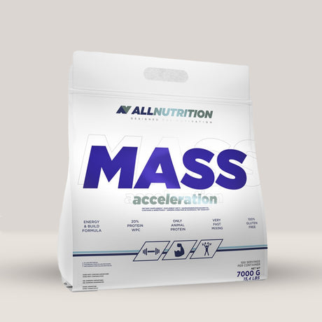Imagine cu gainer-ul Mass Acceleration de la ALLNUTRITION, 7000g.