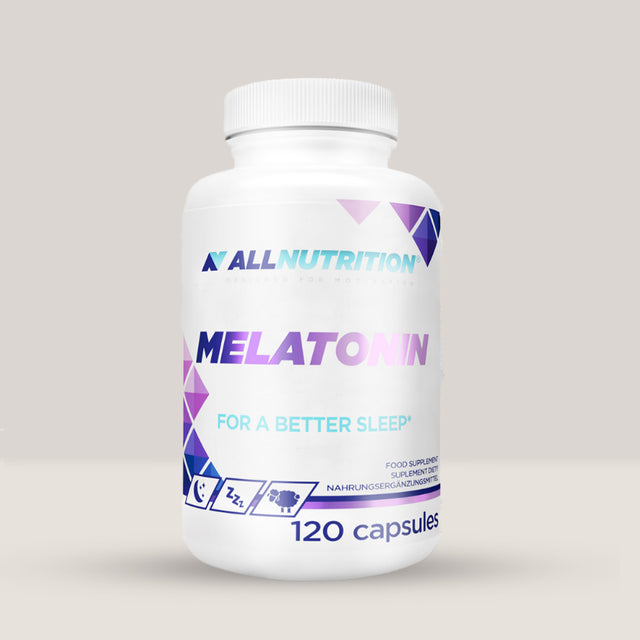 Imagine cu suplimentul alimentar Melatonin de la ALLNUTRITION, 120 de capsule.