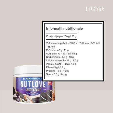 Crispy Cookie Nutlove: Gust decadent, fără zahăr adăugat. Hrănește-ți corpul și sufletul!