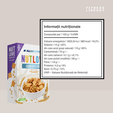 Energie și echilibru cu Nutlove Crunchy Flakes! Delicios, fără zahăr adăugat, pentru o siluetă impecabilă.