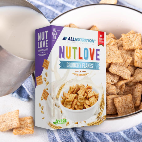 Energie și echilibru cu Nutlove Crunchy Flakes. Aroma delicată de scorțișoară, ingrediente naturale pentru starea de bine pe care o meriți.