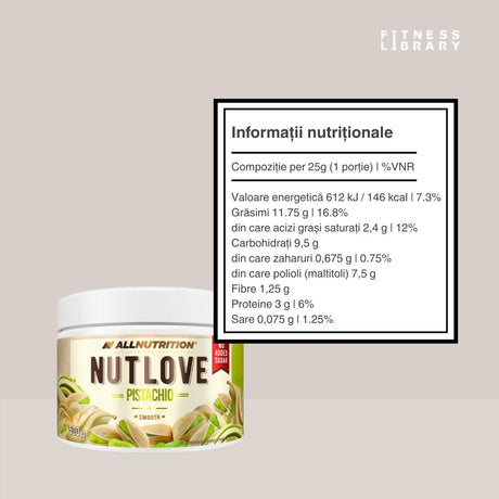 Cremă fistic Nutlove: răsfăț pur, textură catifelată, aromă autentică. Savurare dulce, fără compromisuri.