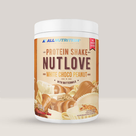 NUTLOVE Choco Peanut: Proteină decadentă ciocolată albă-arahide. Maximă performanță, gust luxos.