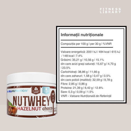 Ciocolată și alune, fără compromisuri. Nutwhey Hazelnut Chocolate: gust decadent, siluetă de invidiat.