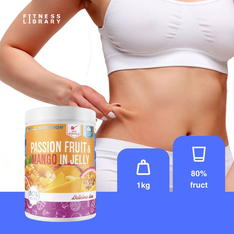 Gem exotic mango & fructul pasiunii, fără zahăr, 80% fructe. Răsfăț tropical guilt-free, gust intens.