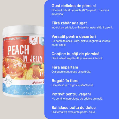 Gem de piersici fără zahăr. Dulceață pură, savoare intensă, răsfăț fără remușcări.