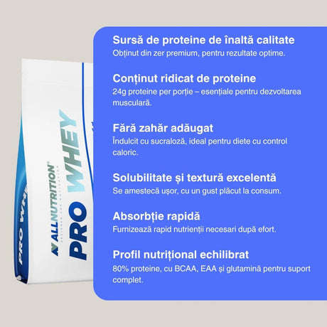 Pro Whey AllNutrition: Recuperare rapidă, sculptură definită, versiunea ta mai puternică.