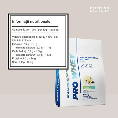 Siluetă ideală cu Pro Whey AllNutrition. Formula duală WPI & WPC: recuperare rapidă, putere și eleganță.