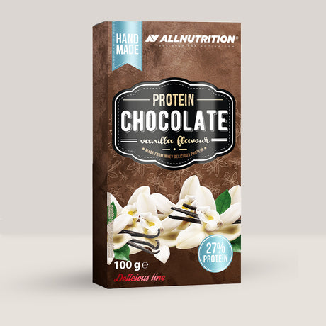 Imagine cu ciocolata proteică Protein Chocolate cu lapte și vanilie de la ALLNUTRITION, 100g.