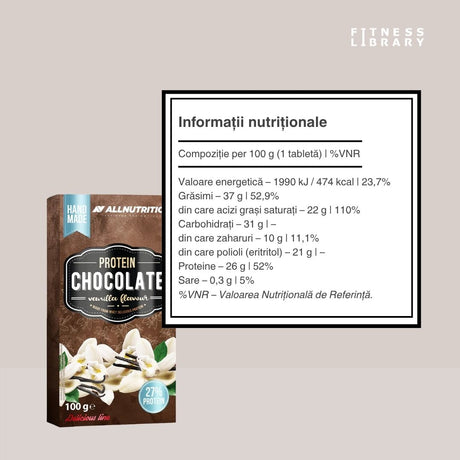 Ciocolată proteică artizanală ALLNUTRITION: Răsfăț cremos, fără remușcări, pentru o versiune mai bună a ta.