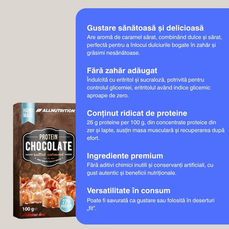 Ciocolată proteică artizanală cu caramel sărat. Răsfăț sănătos pentru corp și spirit.