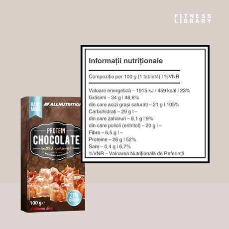 Ciocolată proteică artizanală ALLNUTRITION. Răsfăț gourmet, mușchi hrăniți.