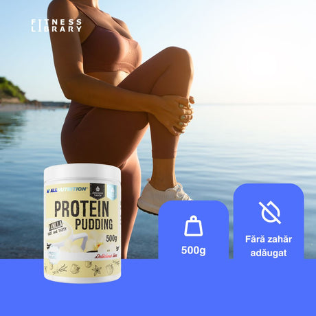 Budincă proteică vanilie, fără zahăr adăugat. Răsfăț dulce, fără compromisuri. Wellness pur.