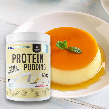 Budincă proteică vanilie ALLNUTRITION. Cremoasă, delicioasă, fără zahăr adăugat. Savurează și atinge-ți obiectivele wellness.