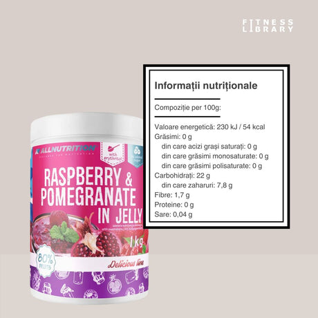 Gem zmeură & rodie, 80% fructe, fără zahăr adăugat. Savurează un mic dejun regal!