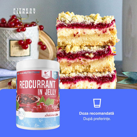 Gem de coacăze roșii, 80% fructe, fără zahăr adăugat. Gust autentic pentru un stil de viață echilibrat.