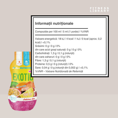 Gust exotic fără zahăr și calorii? 100 de porții de ALLNUTRITION Sweet Sauce Exotic.