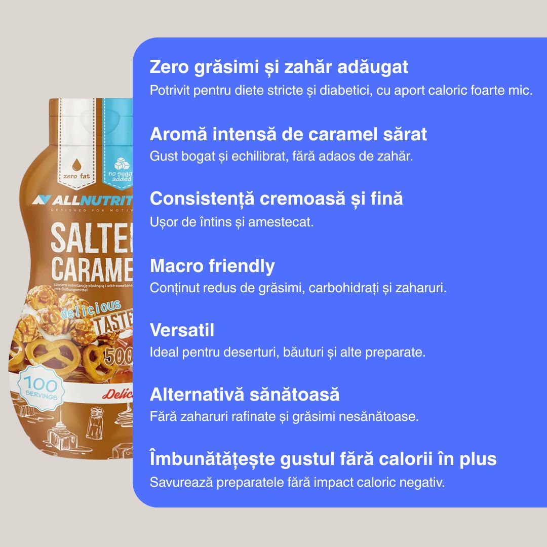 Caramel sărat decadent, zero calorii. Răsfăț fără regrete!