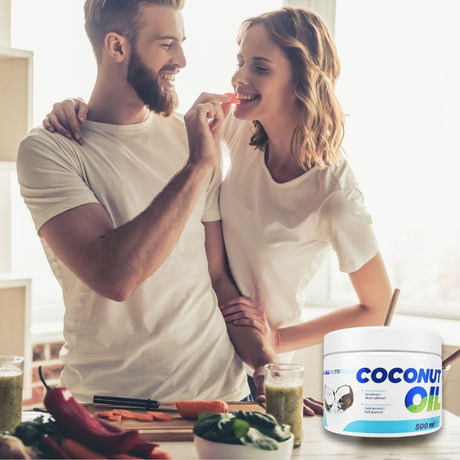 Energie vibrantă și stare de bine cu ulei de cocos nerafinat, presat la rece, ALLNUTRITION.