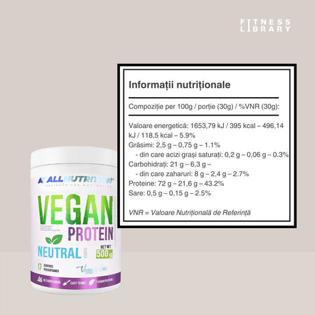 Energie vibrantă, regenerare pură. Proteină vegană mazăre. (ALLNUTRITION)